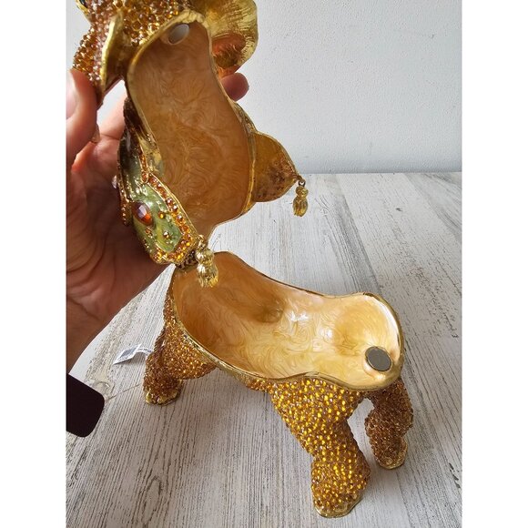 Kalifano‎ jeweled large elephant trinket jewelry keepsake box rhinestone yellow - Picture 7 of 8